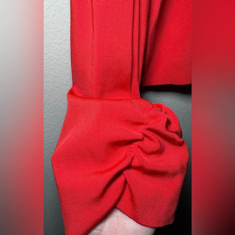 Women’s ZARA Medium Red Cropped Puff Sleeve Top - Picture 9 of 12